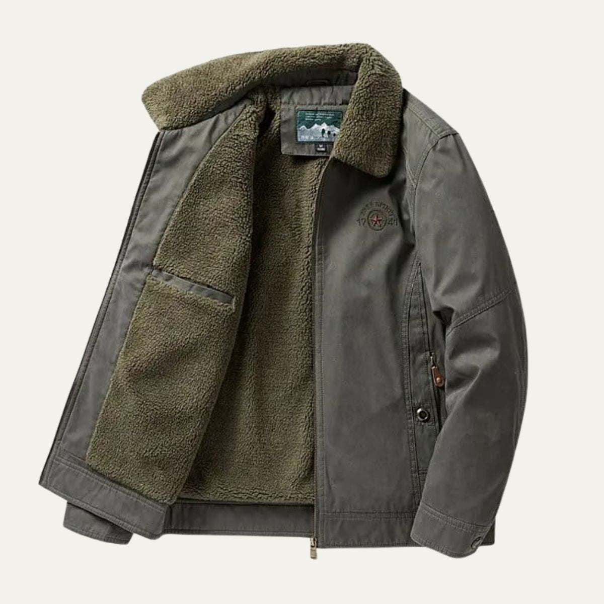 Elarova | Herren-Softshelljacke mit Sherpa-Futter und Reißverschluss