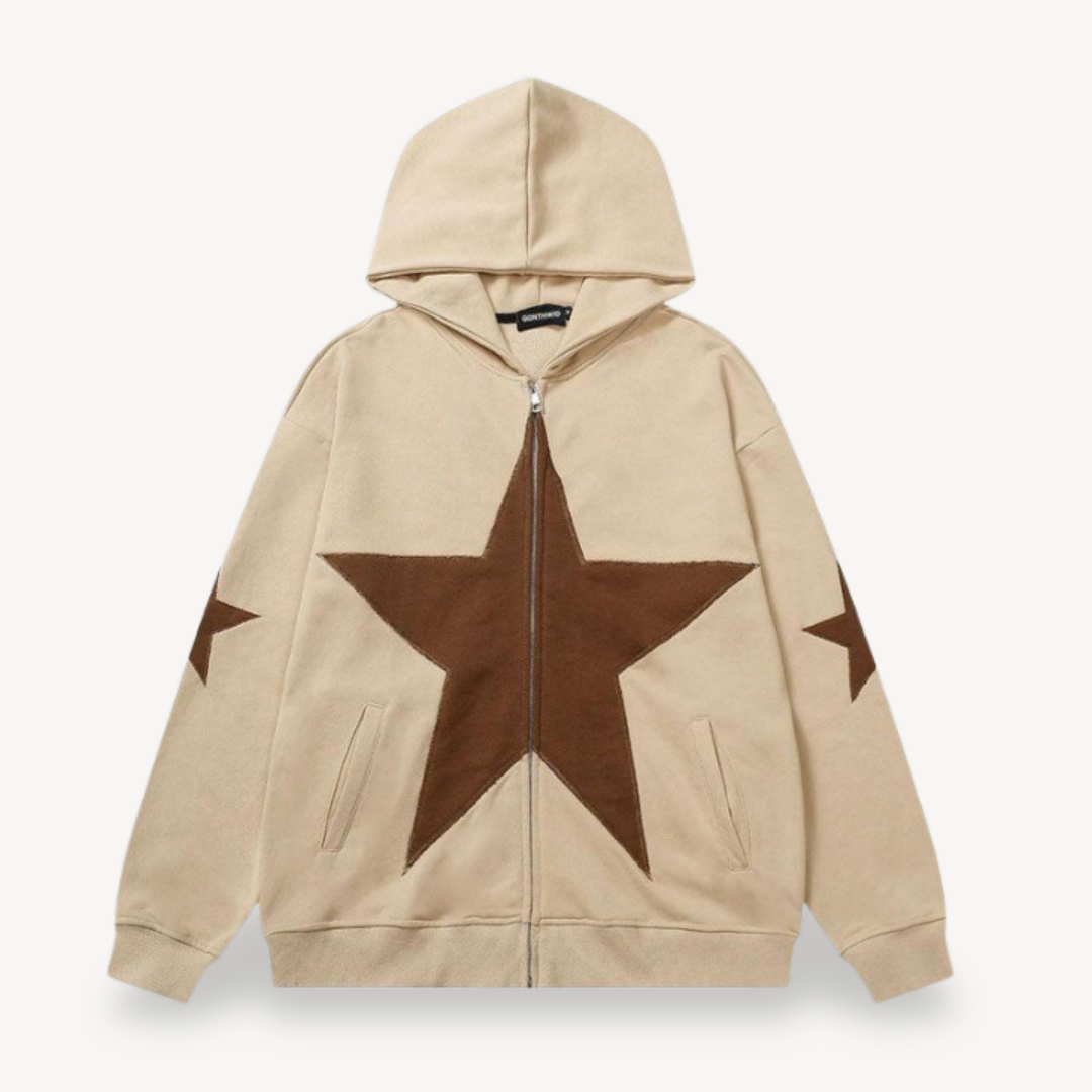 Elarova | Herren Star Zip-Up Hoodie