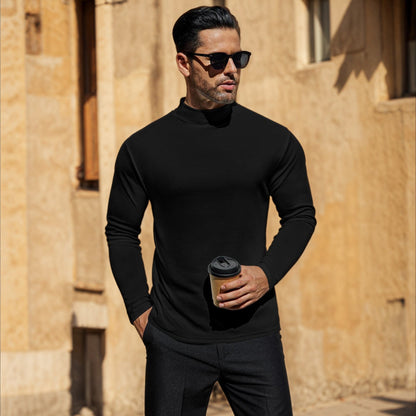 Elarova | Herren Stehkragen Pullover aus weichem Baumwollmix