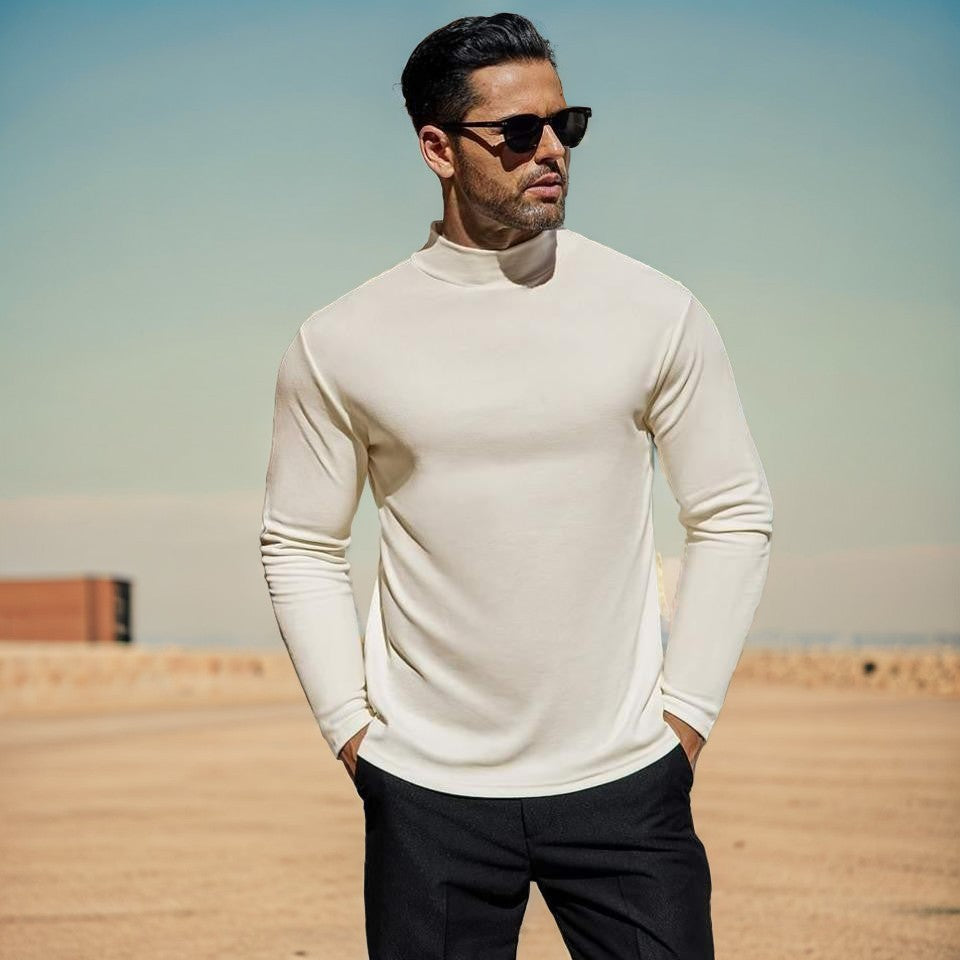 Elarova | Herren Stehkragen Pullover aus weichem Baumwollmix