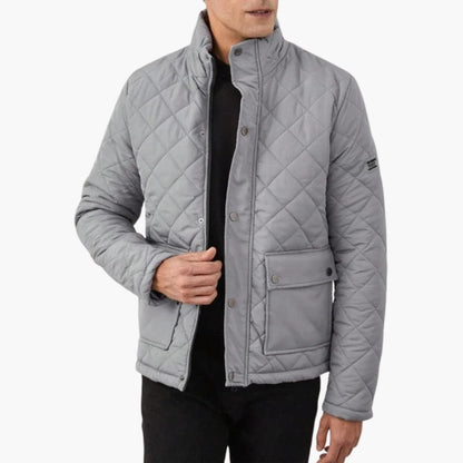 Elarova | Herren Stepp Winterjacke mit hohem Kragen und Druckknopfverschluss