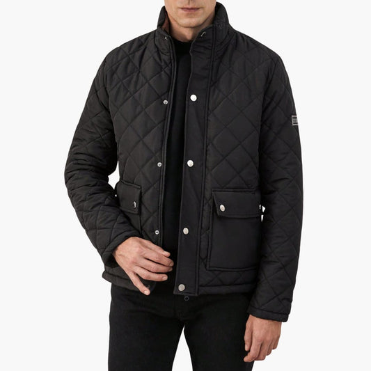 Elarova | Herren Stepp Winterjacke mit hohem Kragen und Druckknopfverschluss