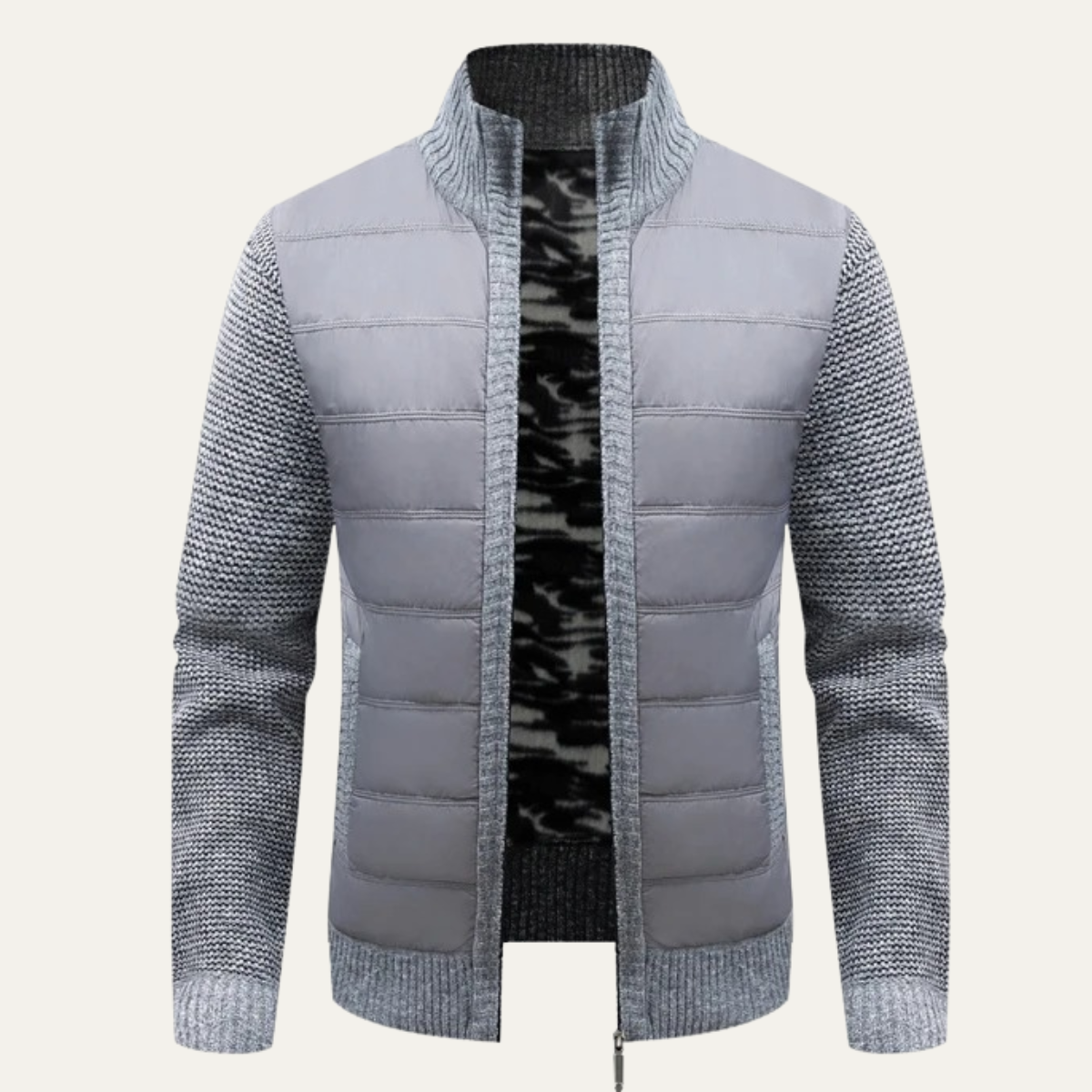 Elarova | Herren-Steppjacke aus Materialmix
