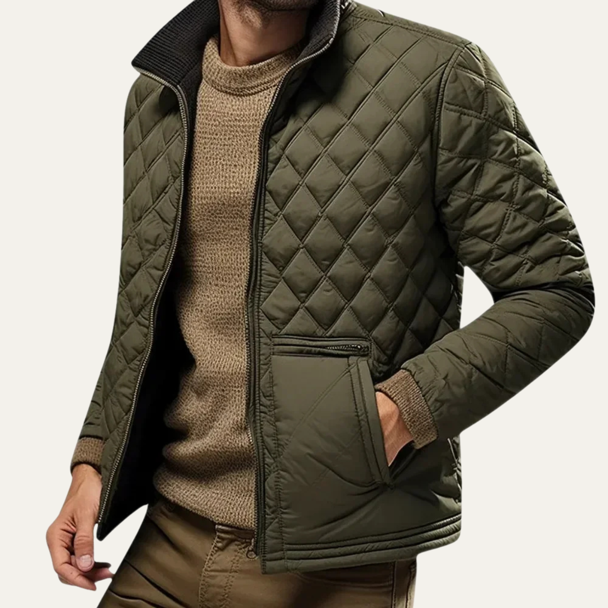 Elarova | Herren-Steppjacke im Vintage-Stil mit Reißverschluss