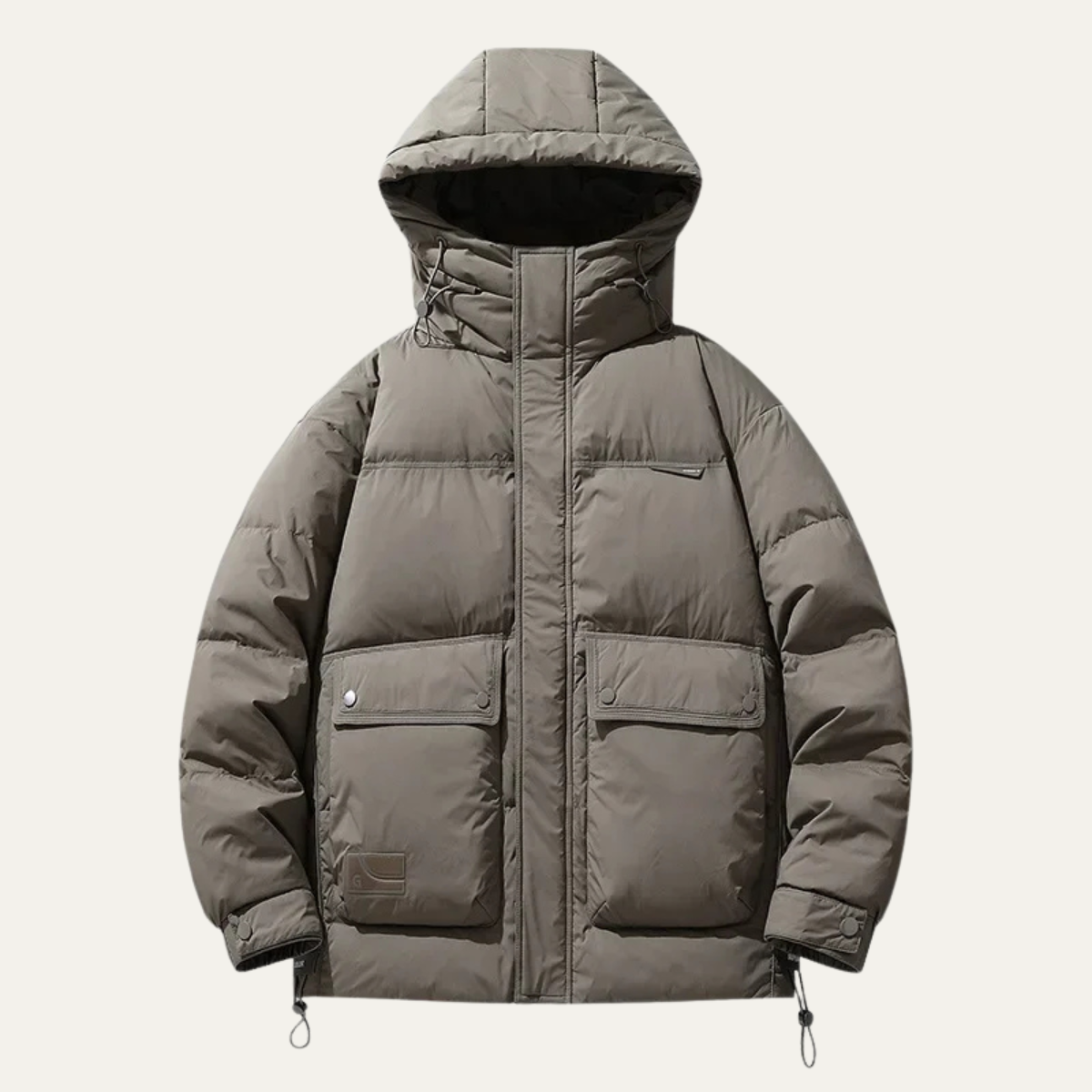 Elarova | Herren-Steppjacke in kastenförmiger, hüftlanger Form