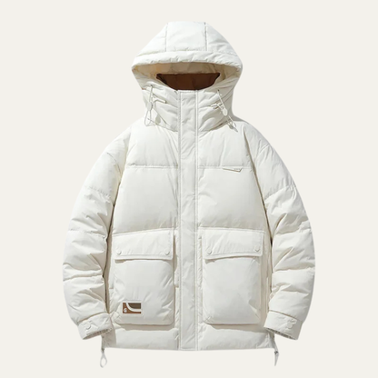 Elarova | Herren-Steppjacke in kastenförmiger, hüftlanger Form