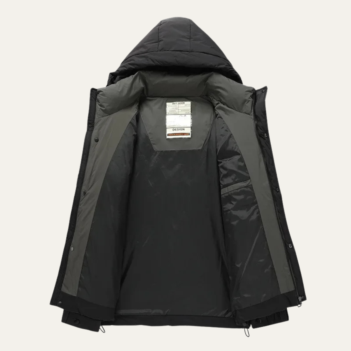 Elarova | Herren-Steppjacke in kastenförmiger, hüftlanger Form