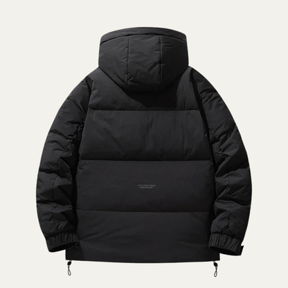 Elarova | Herren-Steppjacke in kastenförmiger, hüftlanger Form
