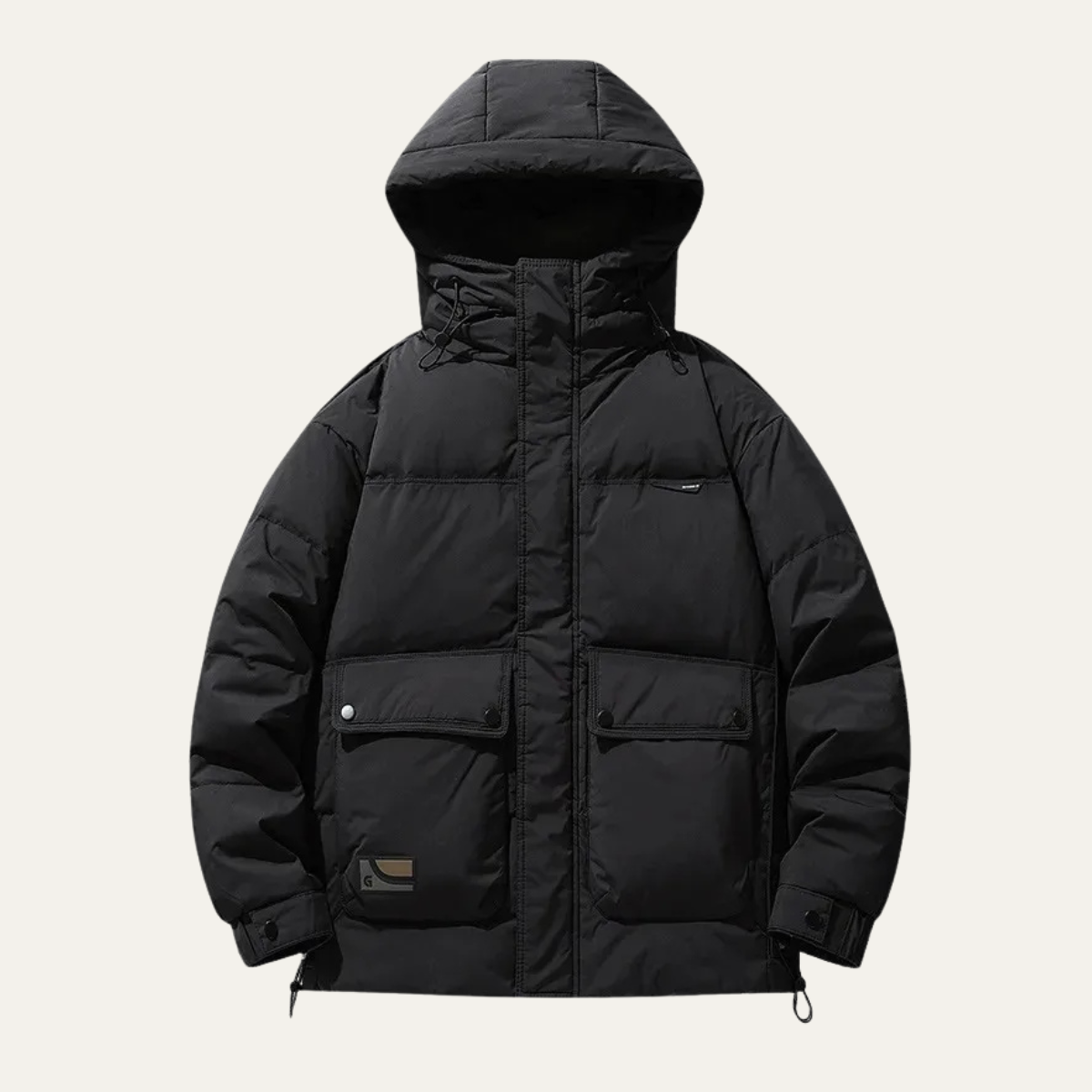 Elarova | Herren-Steppjacke in kastenförmiger, hüftlanger Form