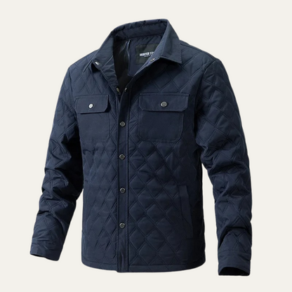 Elarova | Herren-Steppjacke mit Druckknopfverschluss