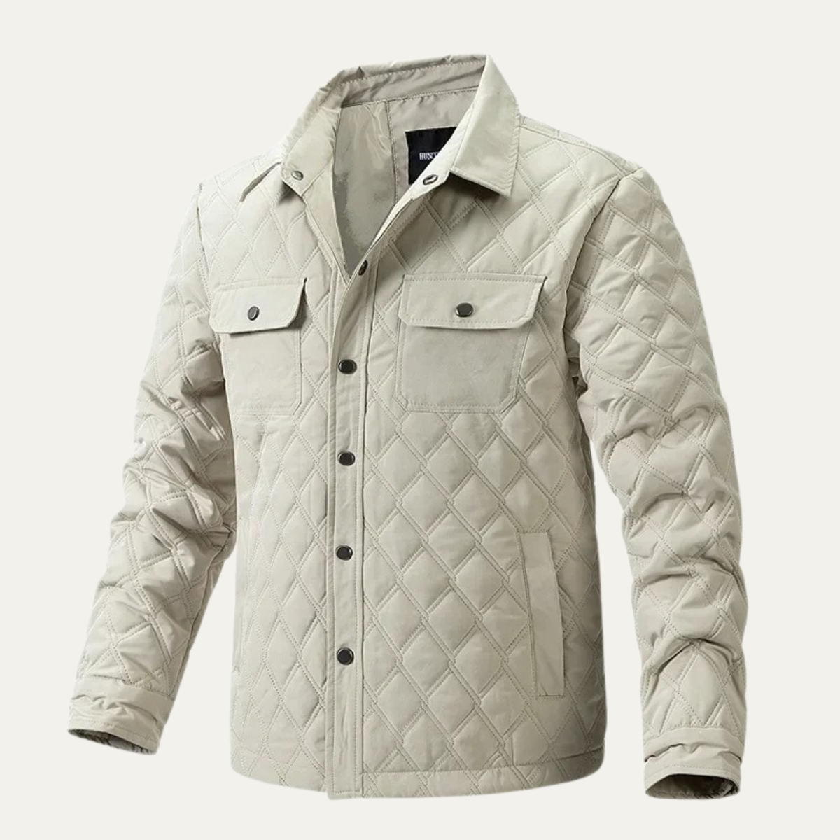 Elarova | Herren-Steppjacke mit Druckknopfverschluss