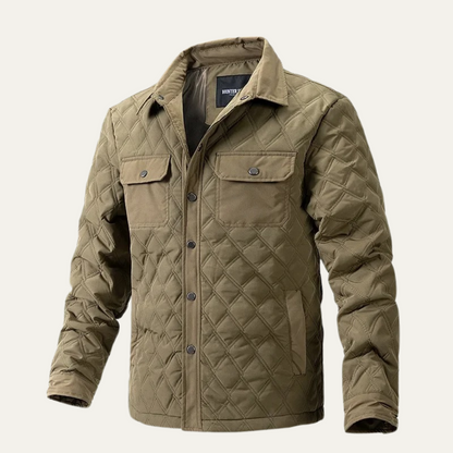 Elarova | Herren-Steppjacke mit Druckknopfverschluss
