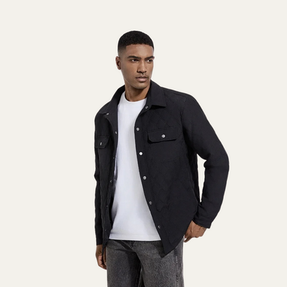 Elarova | Herren-Steppjacke mit Druckknopfverschluss