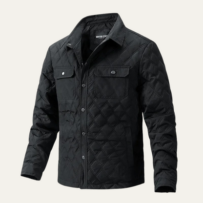 Elarova | Herren-Steppjacke mit Druckknopfverschluss