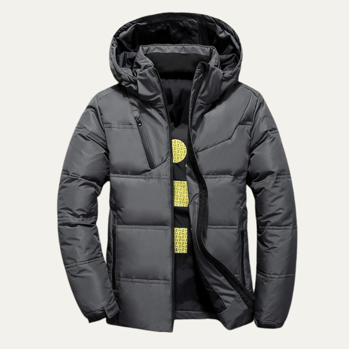 Elarova | Herren-Steppjacke mit Kapuze und Daunenfüllung