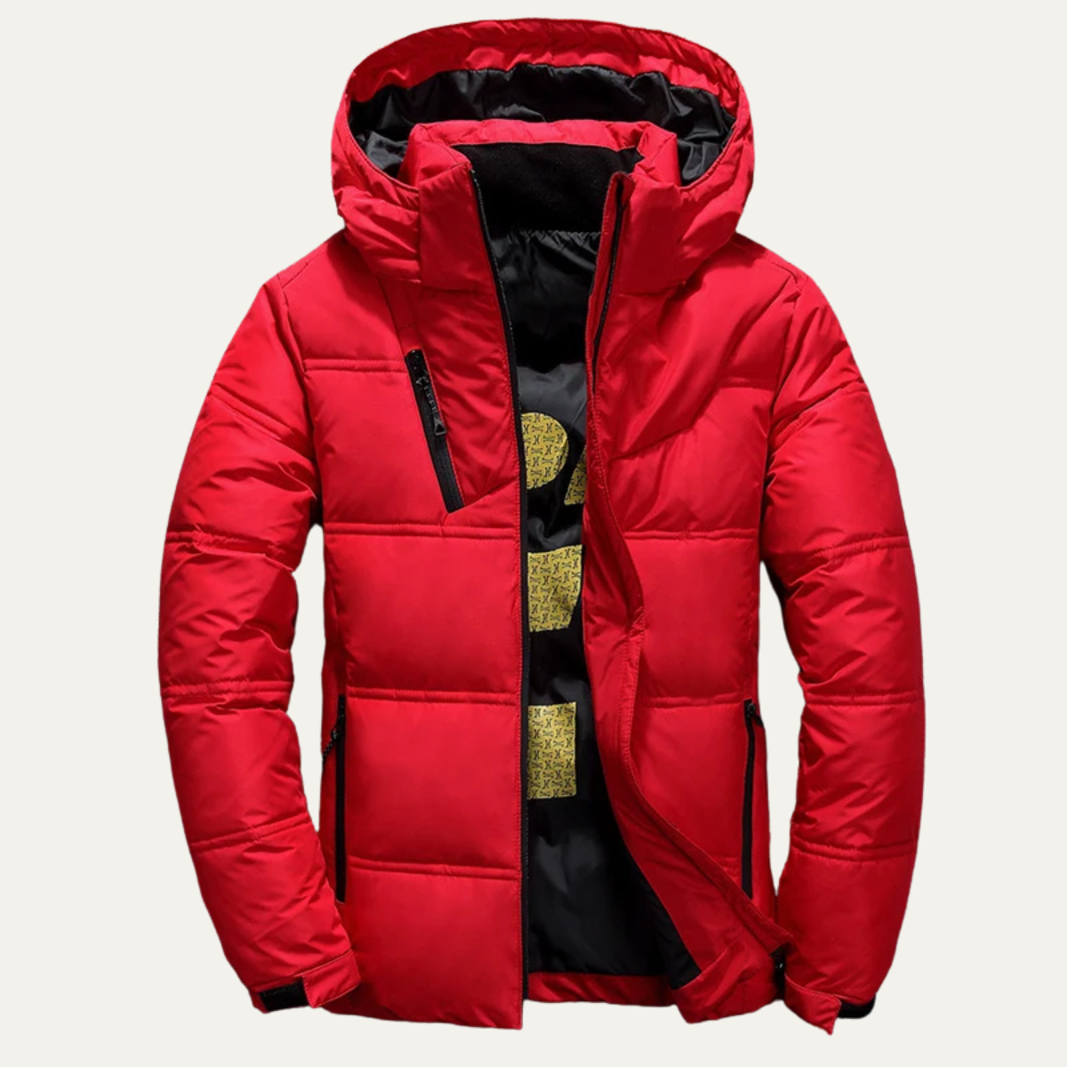 Elarova | Herren-Steppjacke mit Kapuze und Daunenfüllung