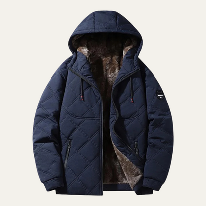 Elarova | Herren-Steppjacke mit Kapuze und Rautensteppung