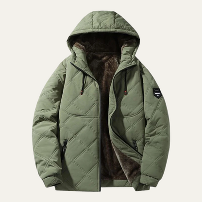 Elarova | Herren-Steppjacke mit Kapuze und Rautensteppung
