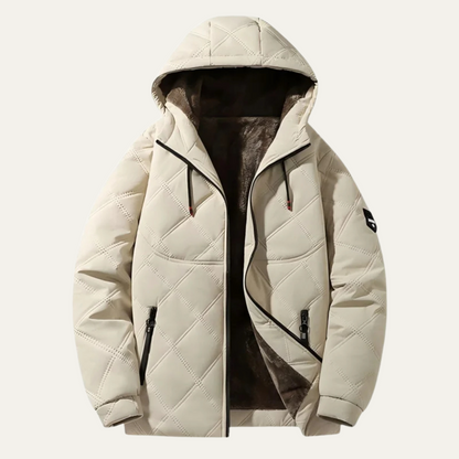 Elarova | Herren-Steppjacke mit Kapuze und Rautensteppung