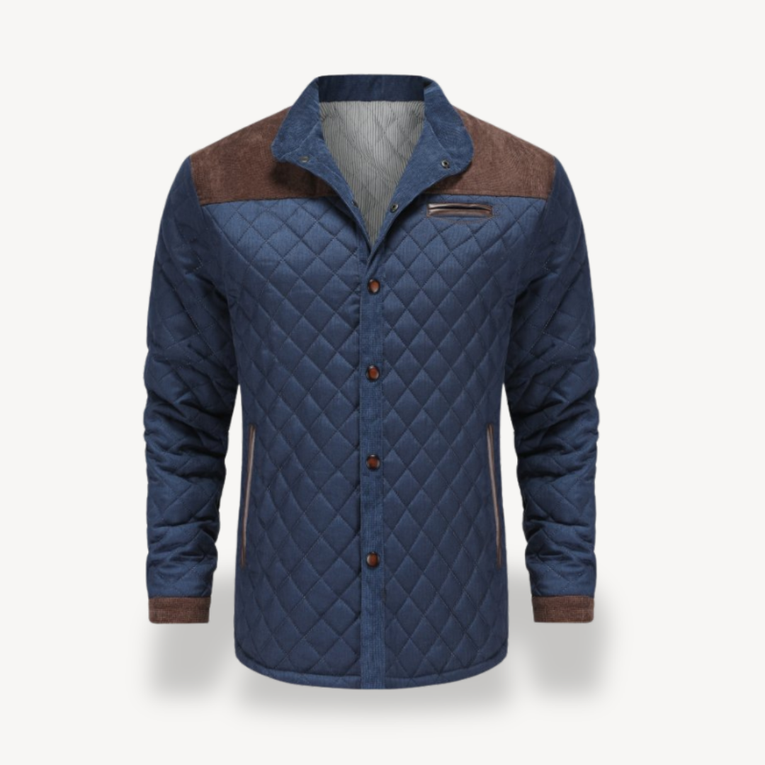 Elarova | Herren Steppjacke mit Knopfverschluss
