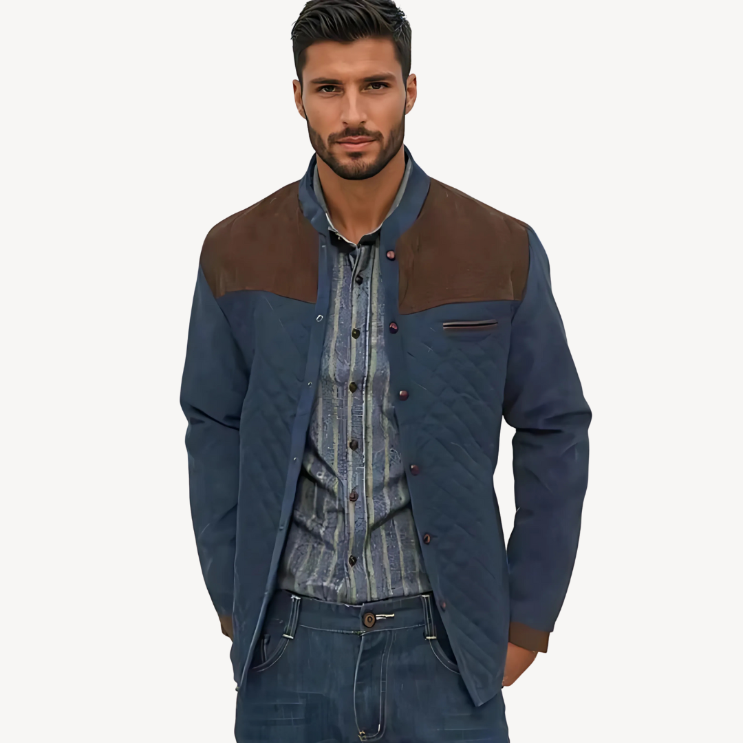 Elarova | Herren Steppjacke mit Knopfverschluss