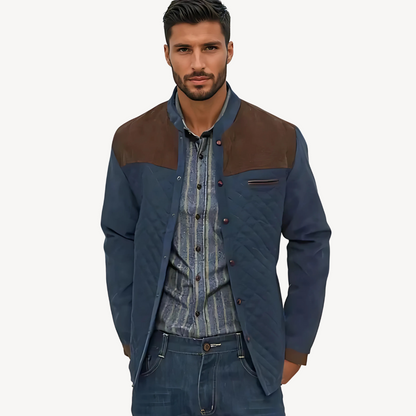 Elarova | Herren Steppjacke mit Knopfverschluss