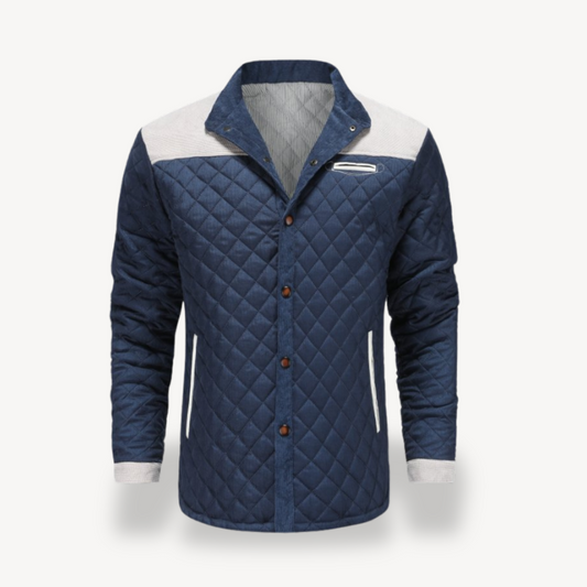 Elarova | Herren Steppjacke mit Knopfverschluss