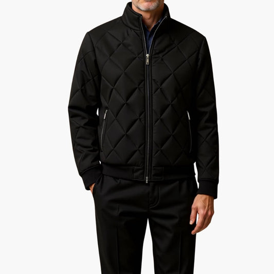 Elarova | Herren Steppjacke mit Reißverschluss und Rippenbündchen