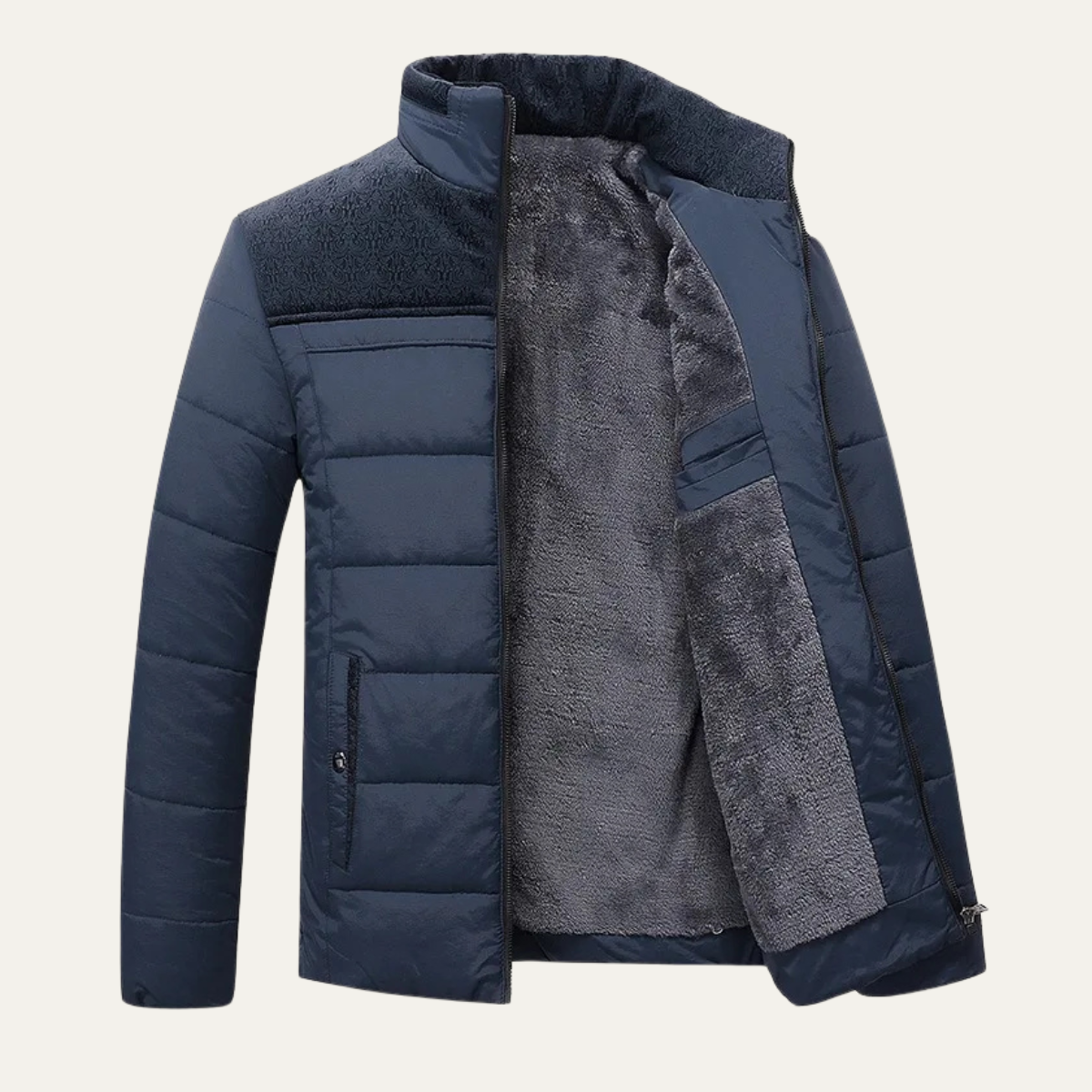 Elarova | Herren-Steppjacke mit Sherpa-Futter