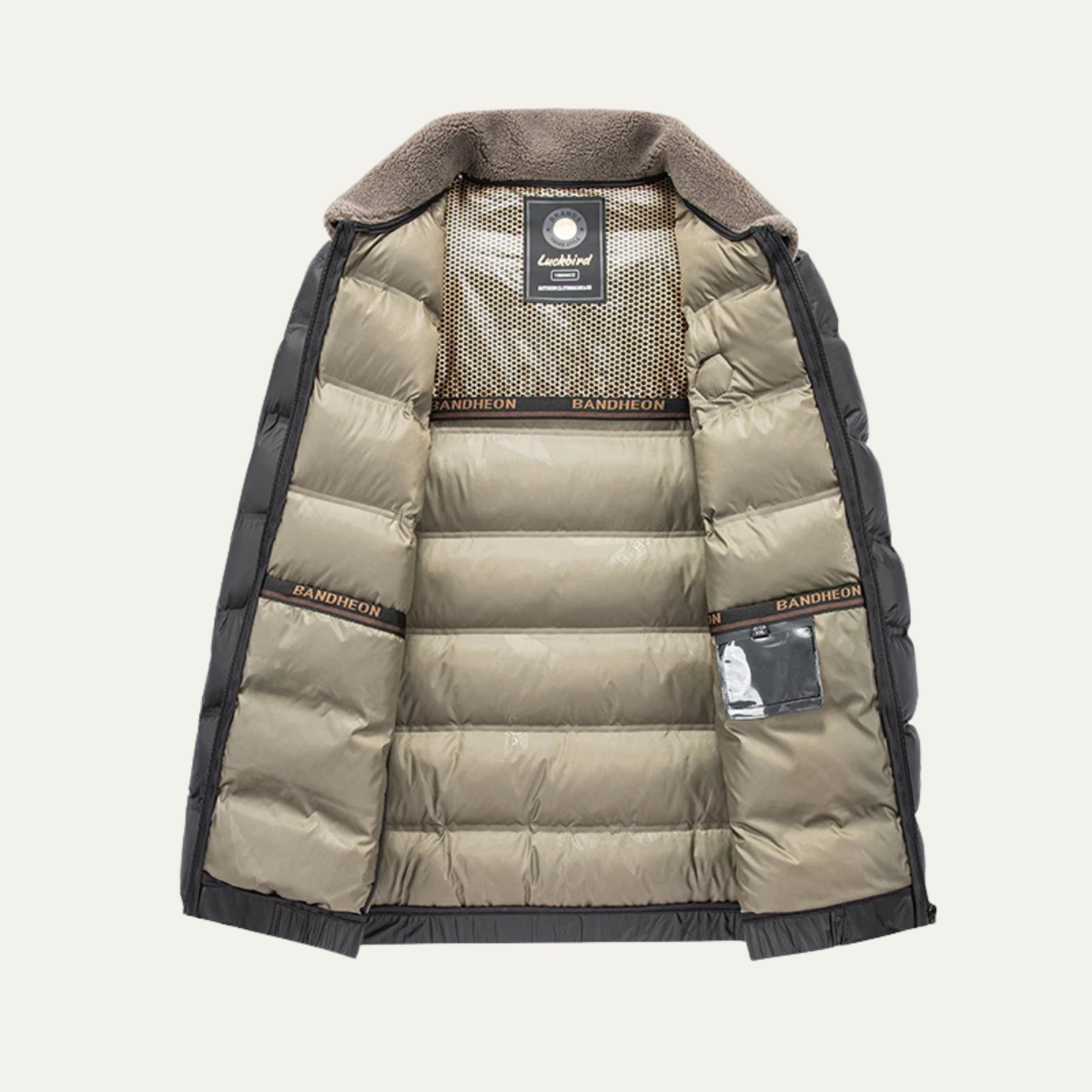 Elarova | Herren-Steppjacke mit Sherpa-Kragen