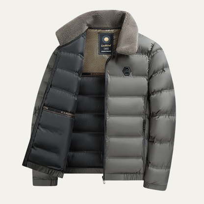 Elarova | Herren-Steppjacke mit Sherpa-Kragen