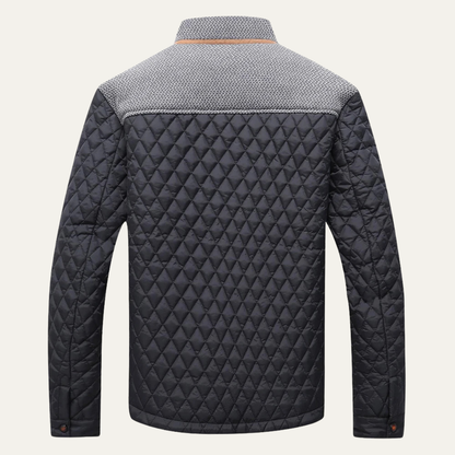Elarova | Herren-Steppstrickjacke mit Passe