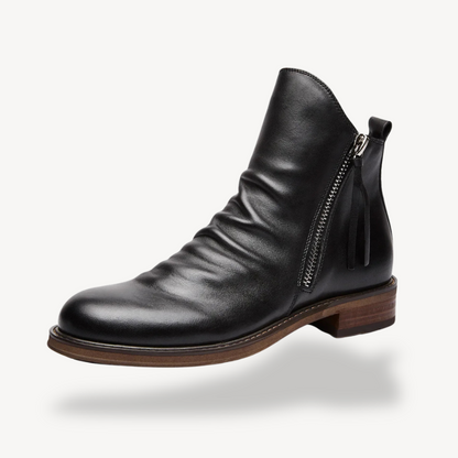 Elarova | Herren-Stiefeletten aus Leder mit Reißverschluss