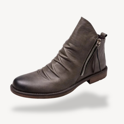 Elarova | Herren-Stiefeletten aus Leder mit Reißverschluss