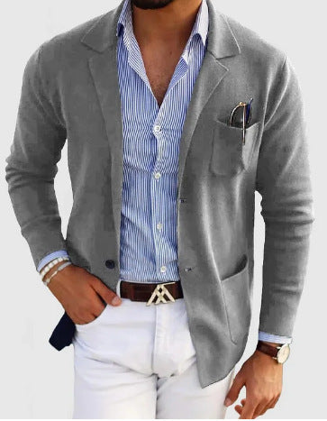 Elarova | Herren Strickjacke Mit Lässigen Knöpfen, Taschen Und Reverskragen, Einfarbig, Langärmelig