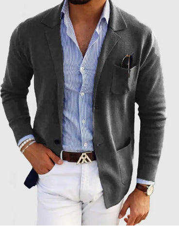 Elarova | Herren Strickjacke Mit Lässigen Knöpfen, Taschen Und Reverskragen, Einfarbig, Langärmelig