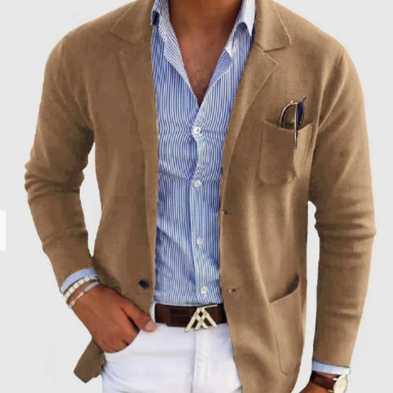 Elarova | Herren Strickjacke Mit Lässigen Knöpfen, Taschen Und Reverskragen, Einfarbig, Langärmelig