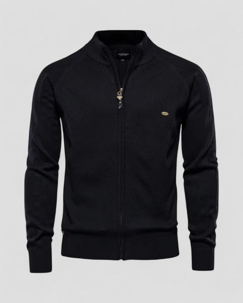 Elarova | Herren-Strickjacke aus Baumwolle mit Reißverschluss und lässigem Winterpullover