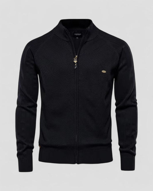 Elarova | Herren-Strickjacke aus Baumwolle mit Reißverschluss und lässigem Winterpullover