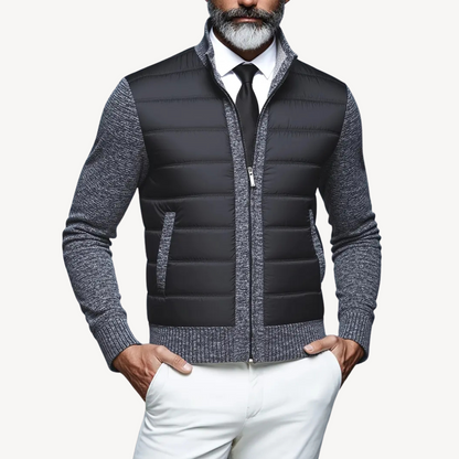 Elarova | Herren-Strickjacke mit Hybrid-Steppung