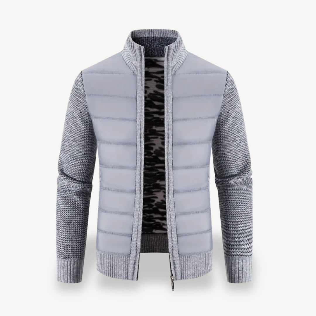 Elarova | Herren-Strickjacke mit Hybrid-Steppung
