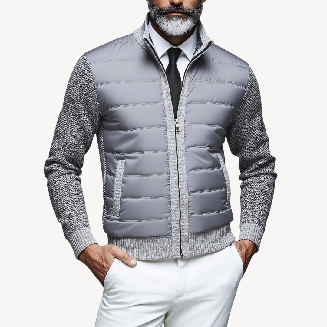 Elarova | Herren-Strickjacke mit Hybrid-Steppung