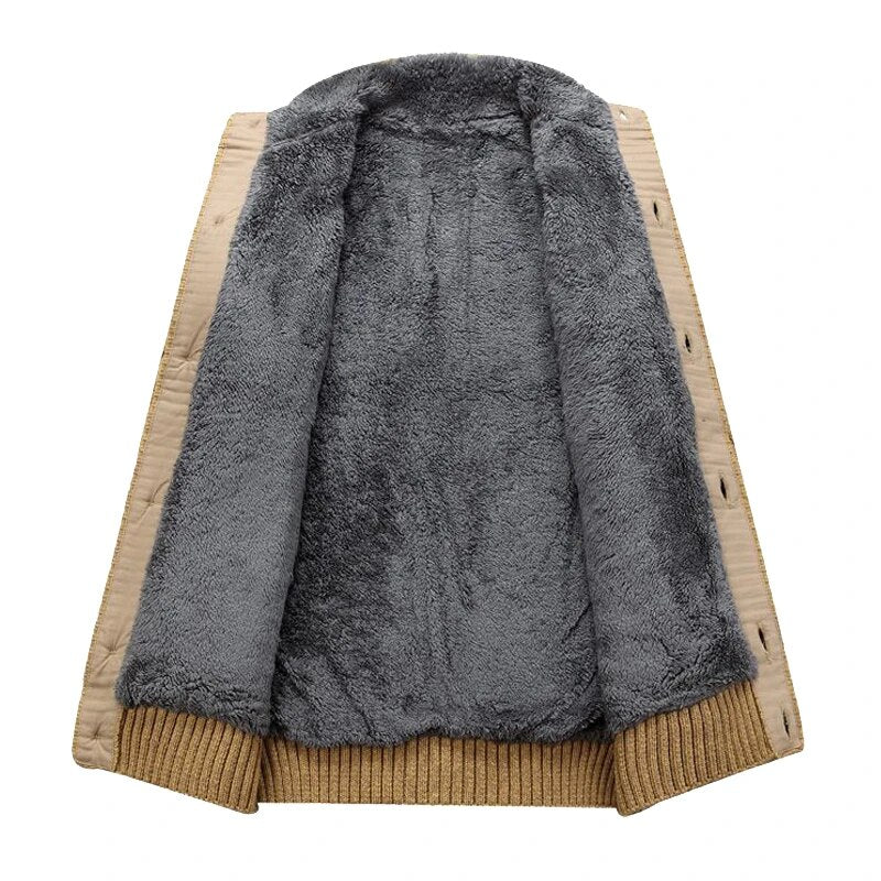 Elarova | Herren-Strickjacke mit Plüsch-Innenfutter