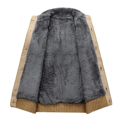 Elarova | Herren-Strickjacke mit Plüsch-Innenfutter