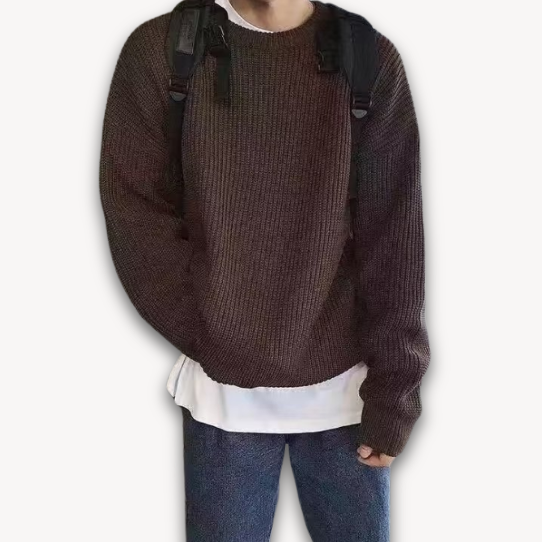 Elarova | Herren-Strickpullover – Lässiger Oversize-Pullover für Erwachsene – Winterkleidung aus weichem Acryl