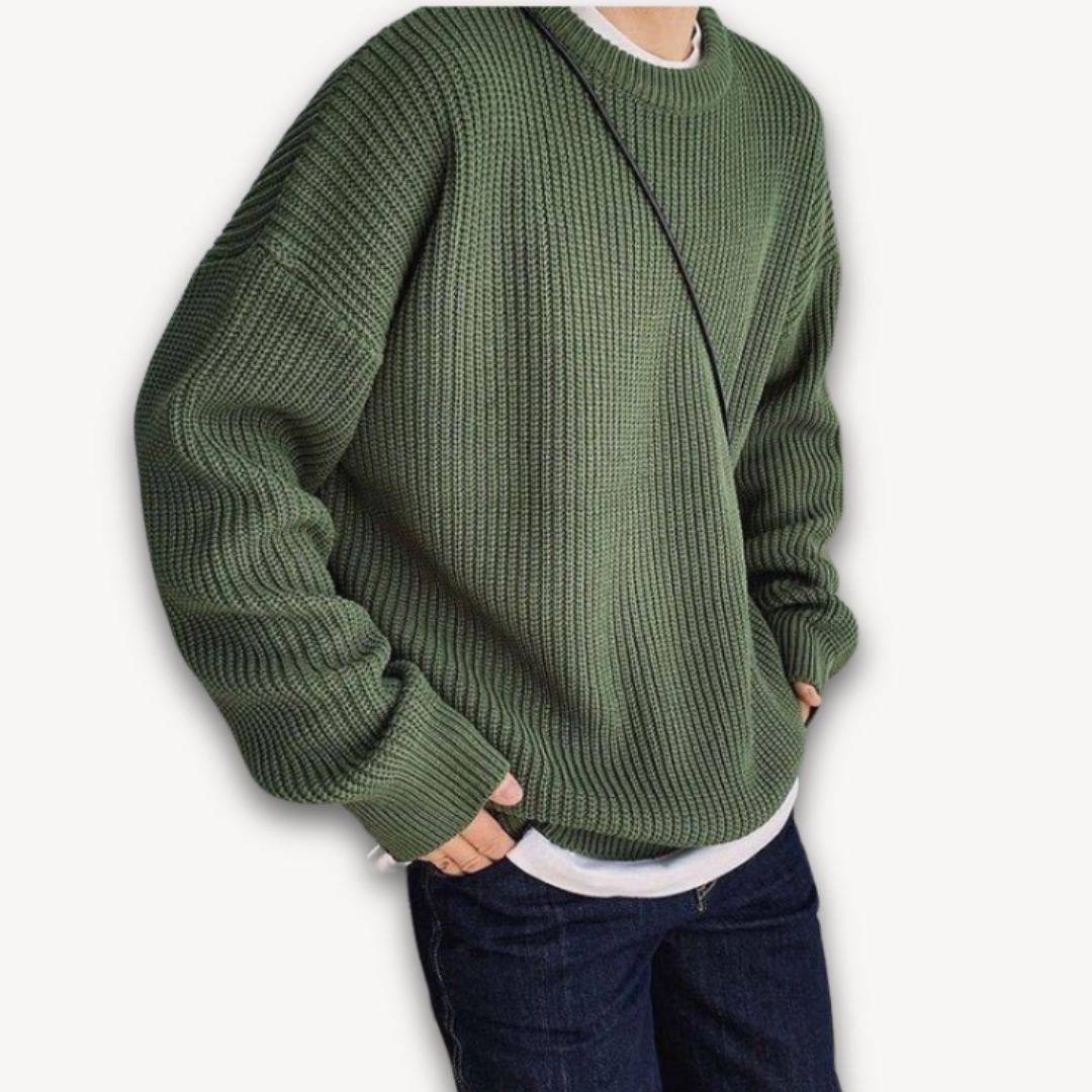 Elarova | Herren-Strickpullover – Lässiger Oversize-Pullover für Erwachsene – Winterkleidung aus weichem Acryl