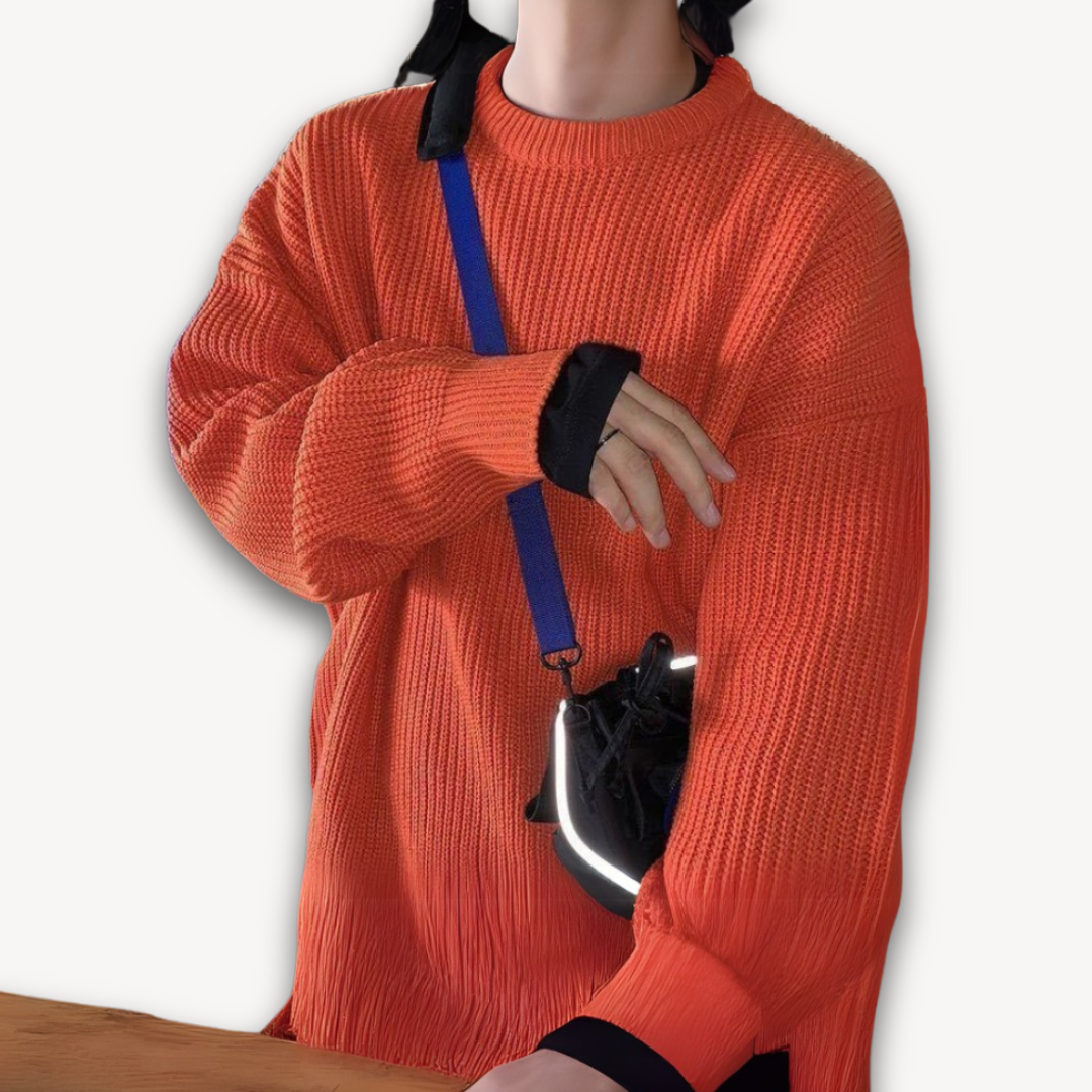 Elarova | Herren-Strickpullover – Lässiger Oversize-Pullover für Erwachsene – Winterkleidung aus weichem Acryl