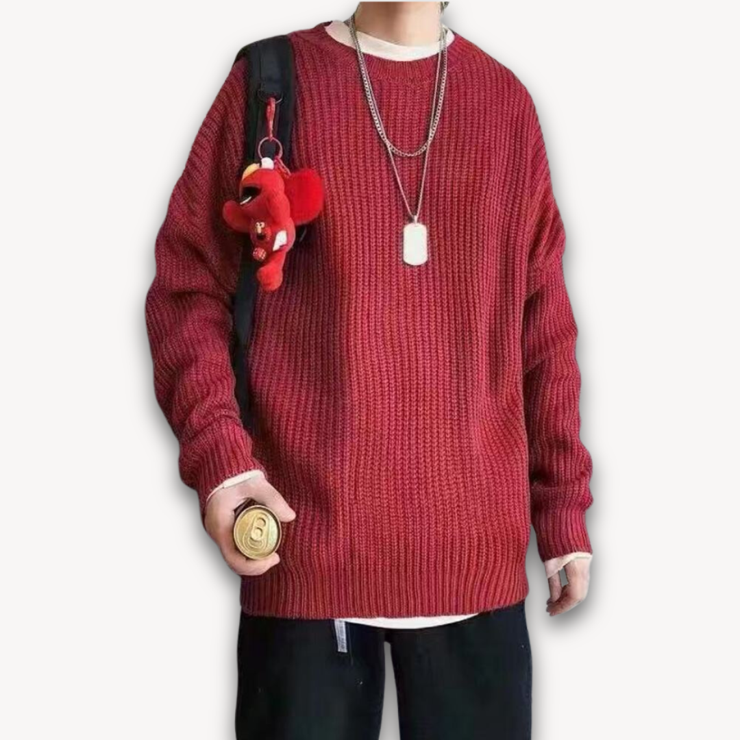 Elarova | Herren-Strickpullover – Lässiger Oversize-Pullover für Erwachsene – Winterkleidung aus weichem Acryl