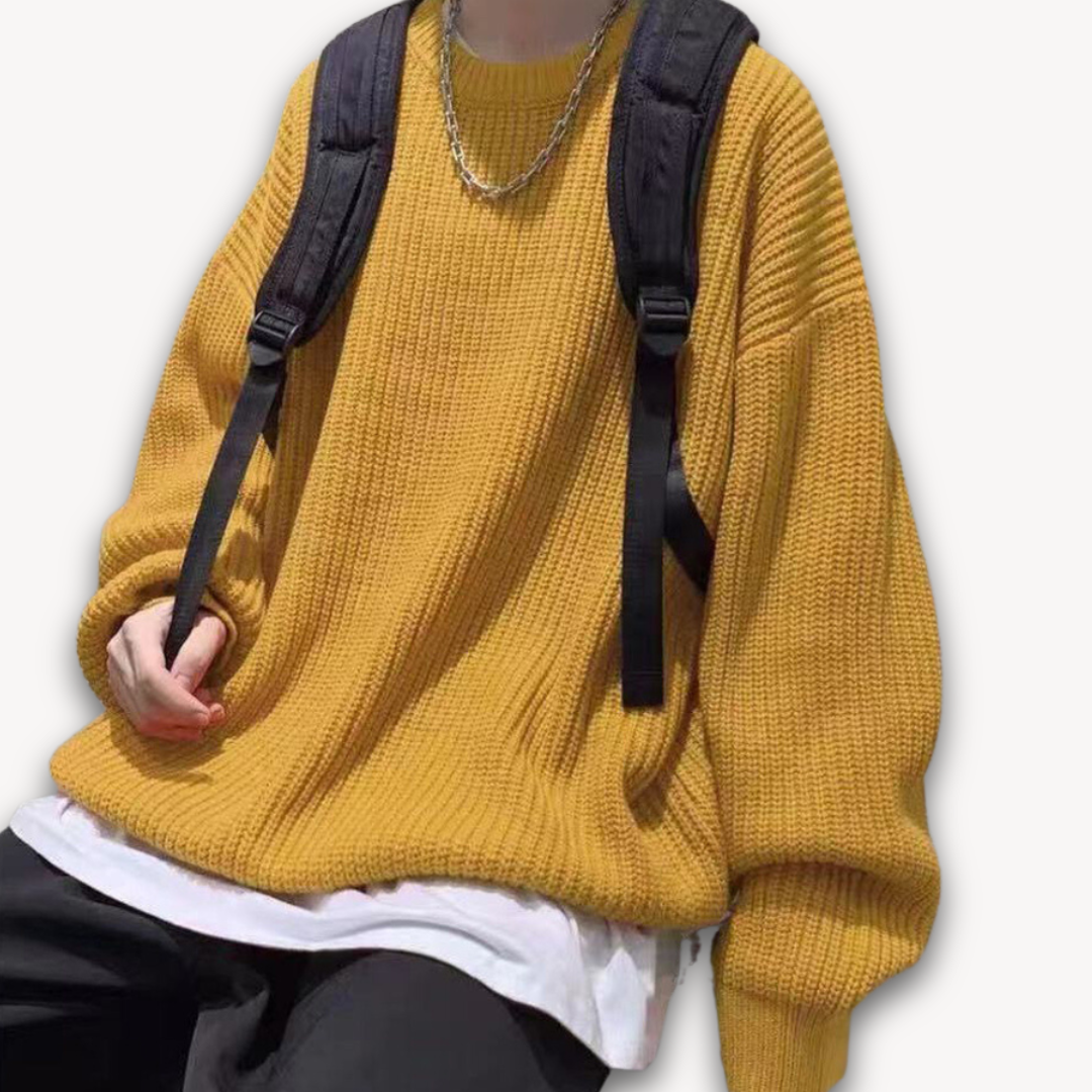 Elarova | Herren-Strickpullover – Lässiger Oversize-Pullover für Erwachsene – Winterkleidung aus weichem Acryl