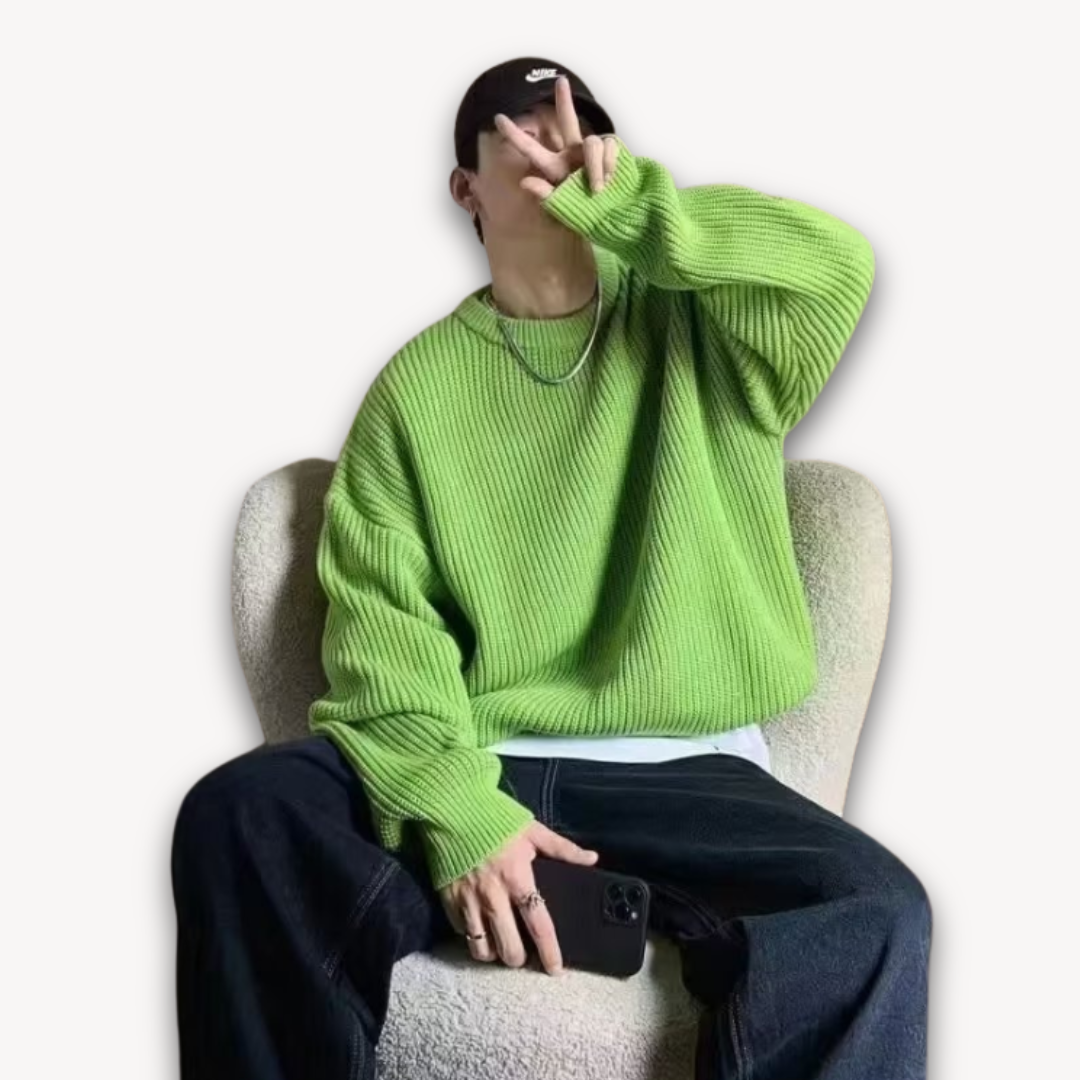Elarova | Herren-Strickpullover – Lässiger Oversize-Pullover für Erwachsene – Winterkleidung aus weichem Acryl